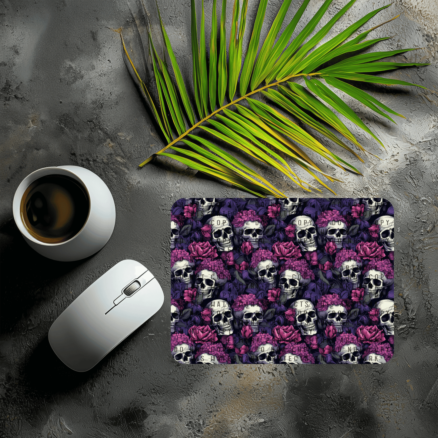 Skulls w/ Flowers Mouse Pad