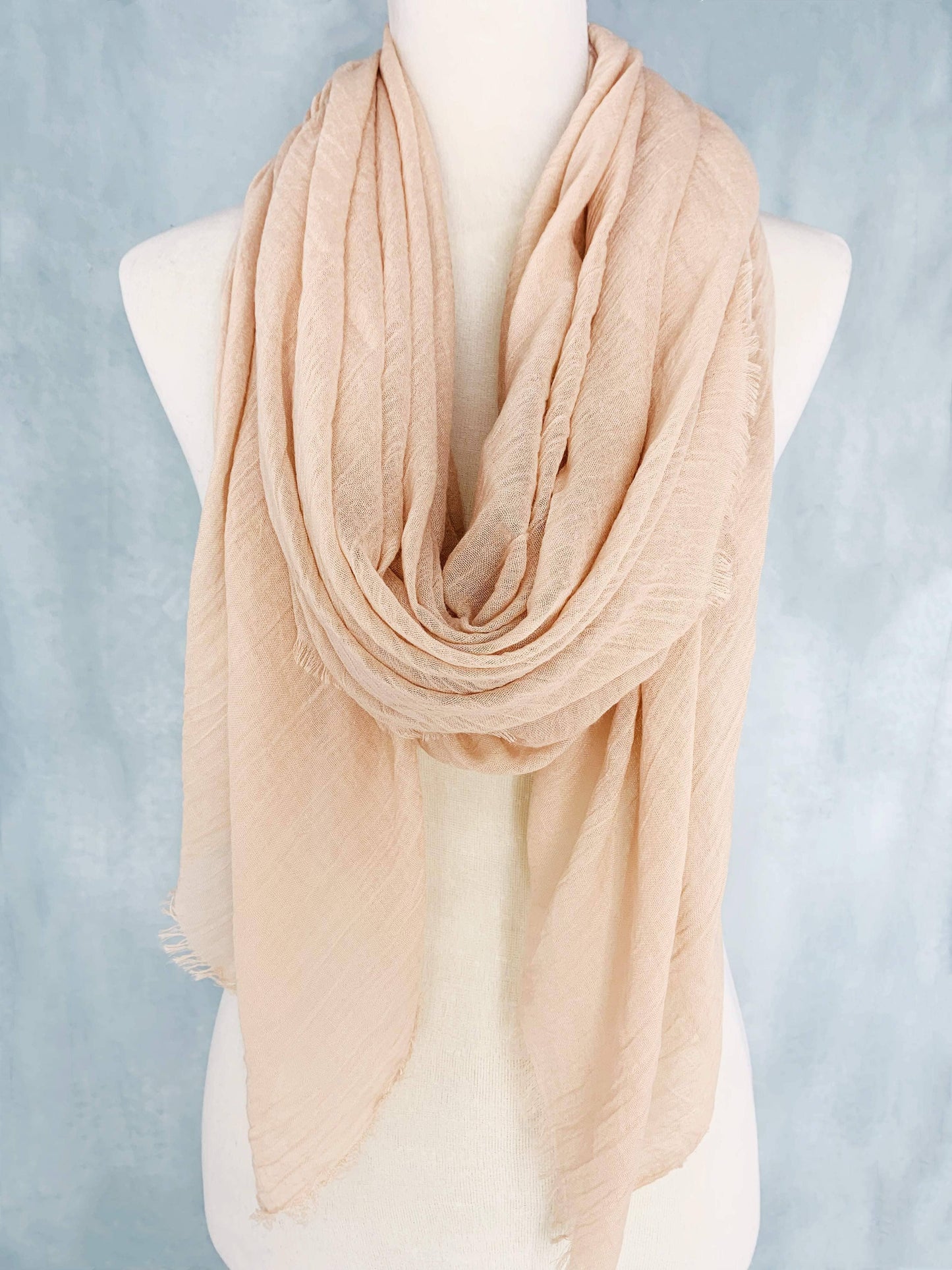 Frayed-Edge Scarf - Pink