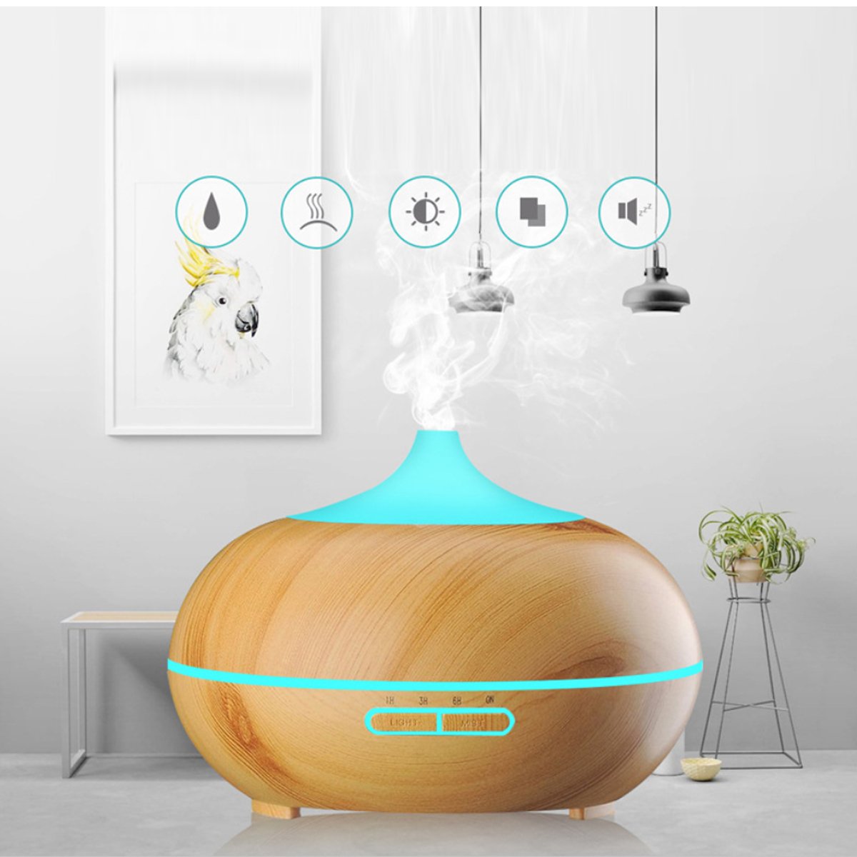 Mistyrious Essential Oil Humidifier Natural Oak Design