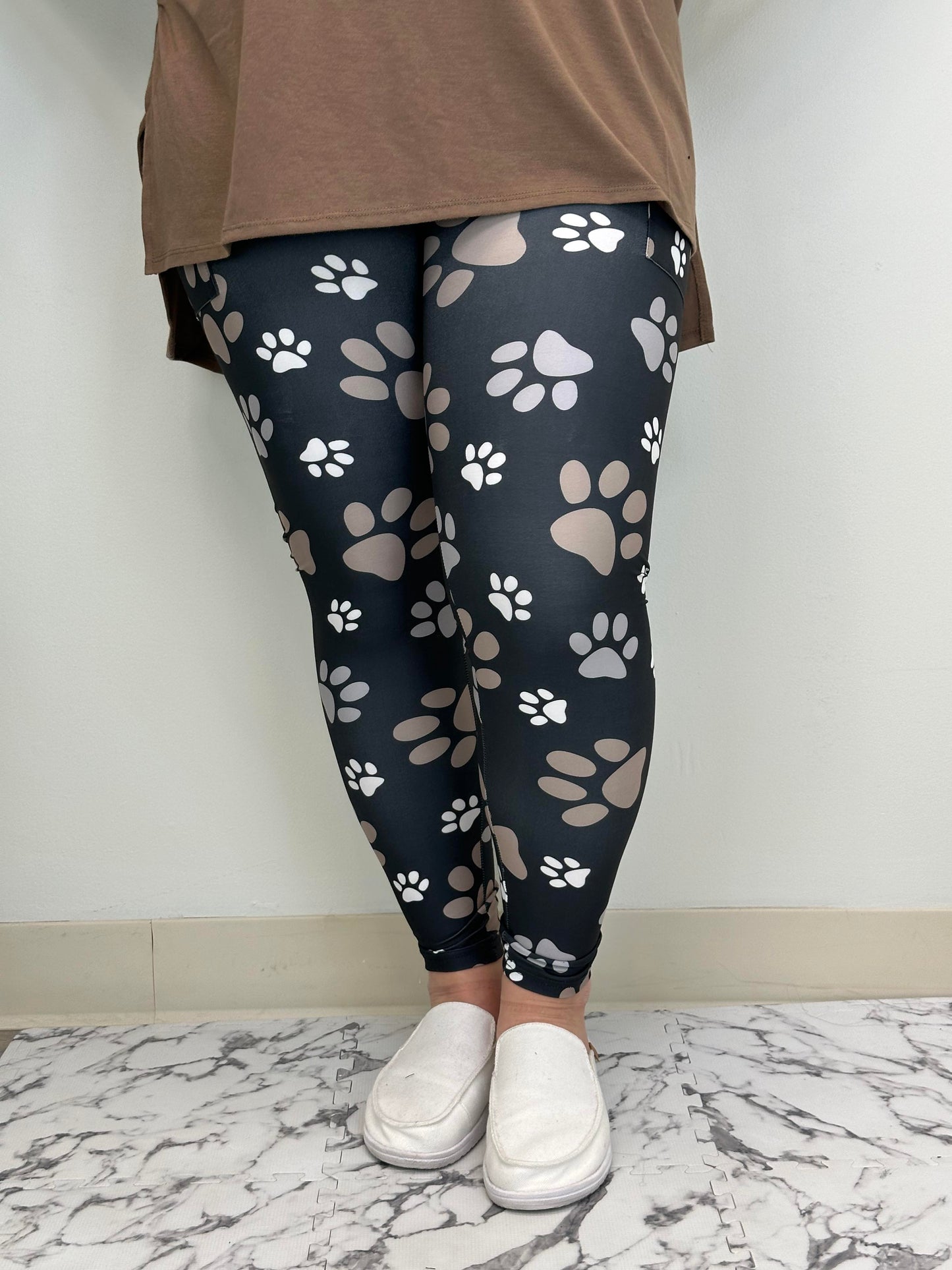 Paw Print Leggings w/ Pockets