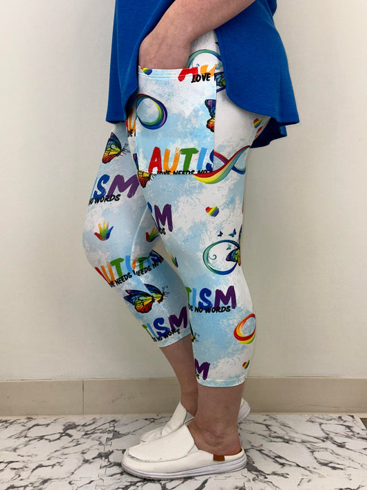 Autism Awareness Capri w/ Pockets (Kid's Leggings)