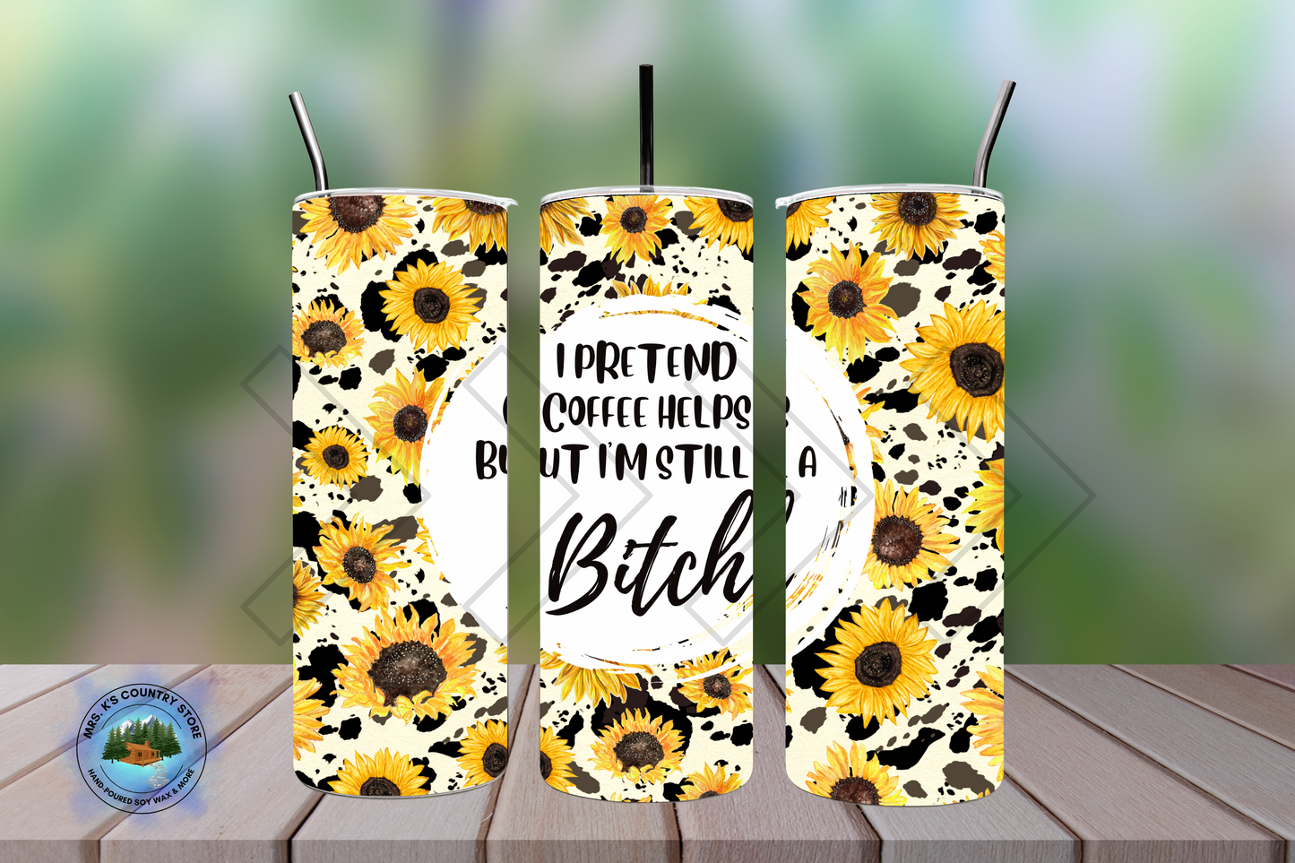 I Pretend Coffee Helps (Floral)