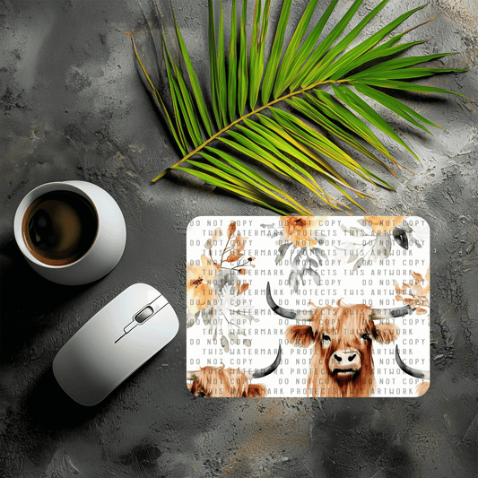 Floral Cows Mouse Pad