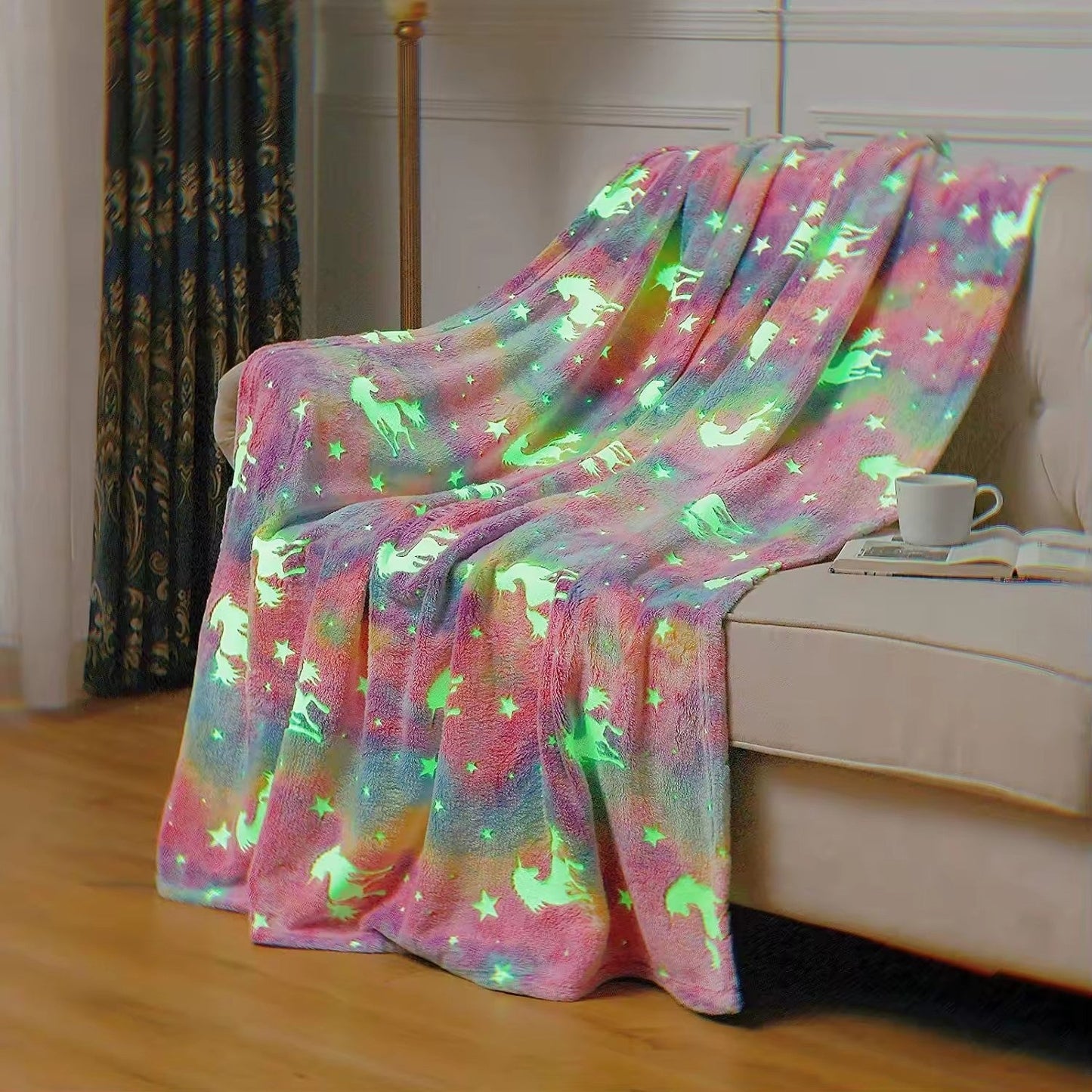 Rainbow Unicorn Glow Blanket