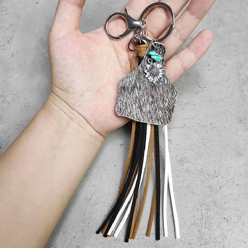 Turquoise Fringe Detail Key Chain