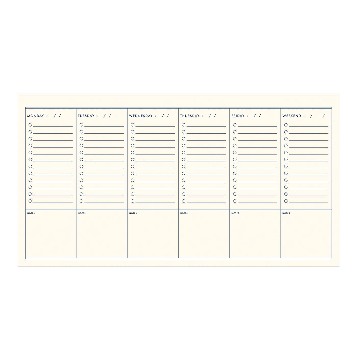 Day By Day Undated Weekly Planner