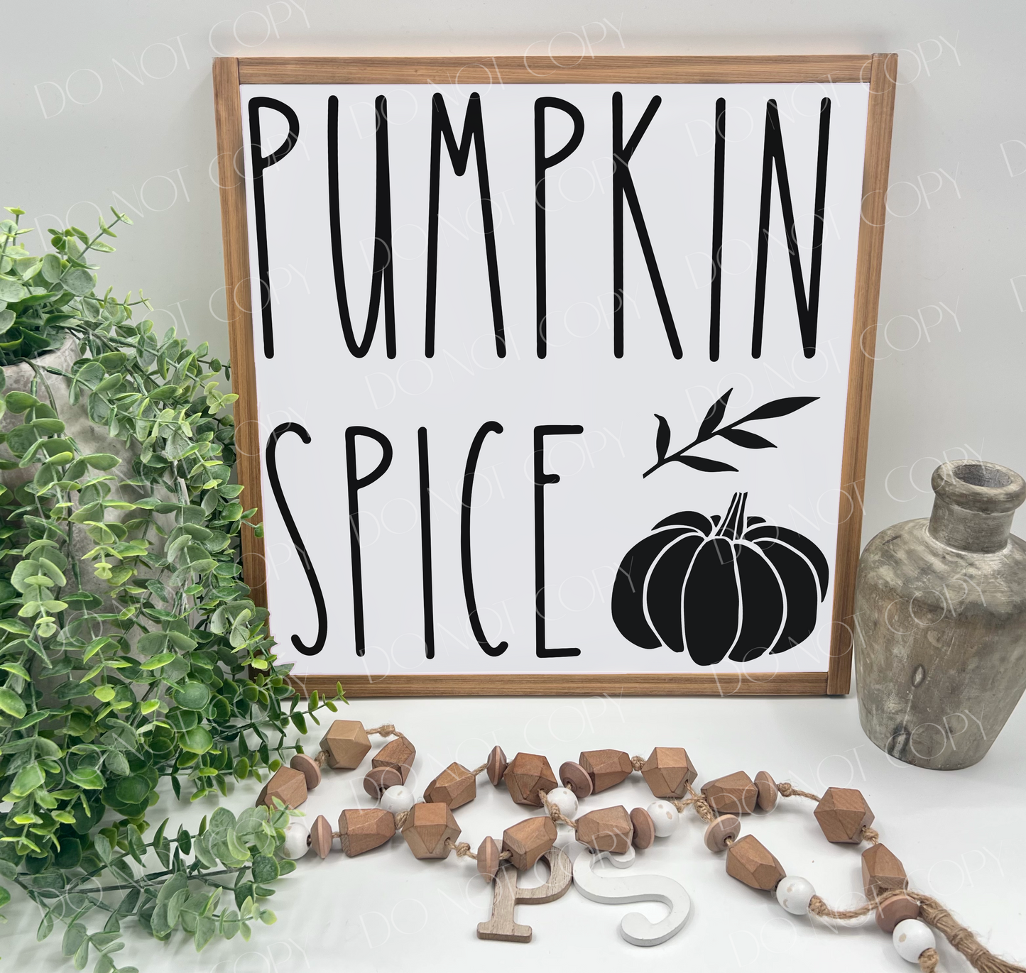 Pumpkin Spice - White/Thick/Natural - Wood Sign