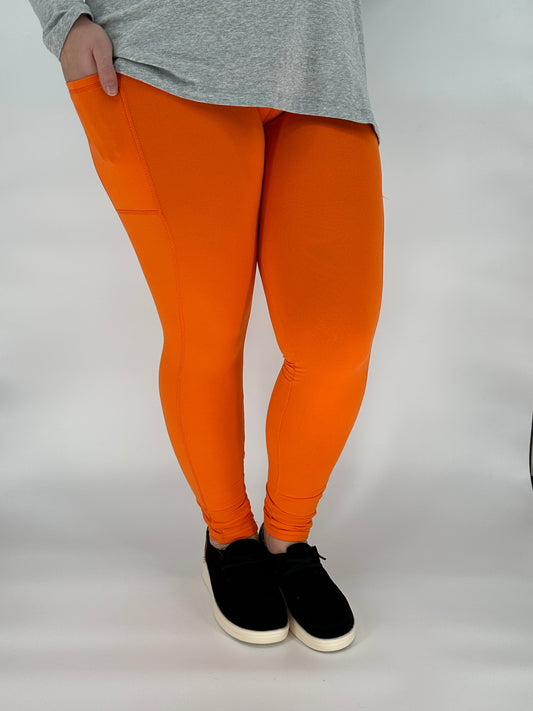 Orange Sport Pocket Leggings