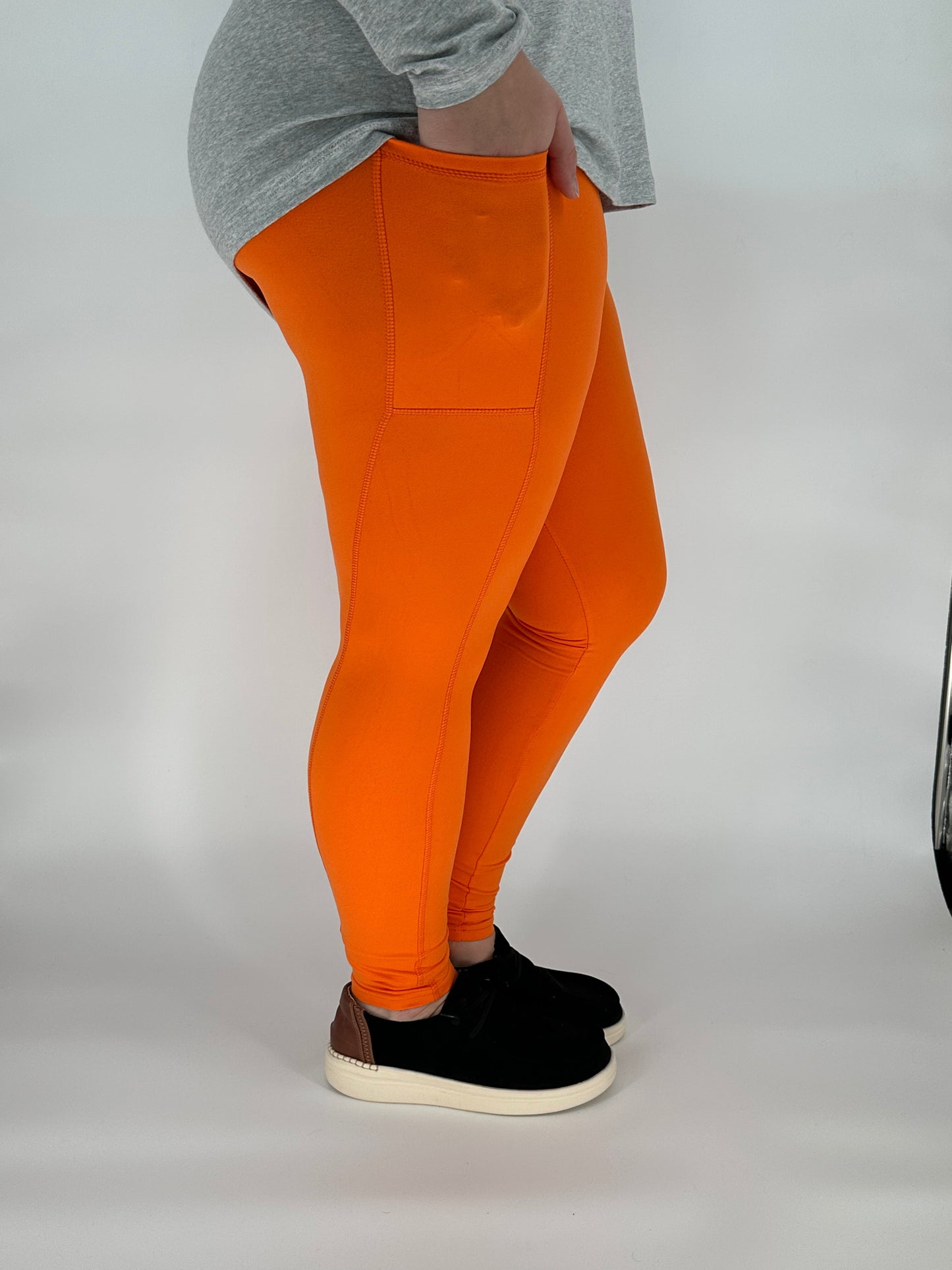 Orange Sport Pocket Leggings