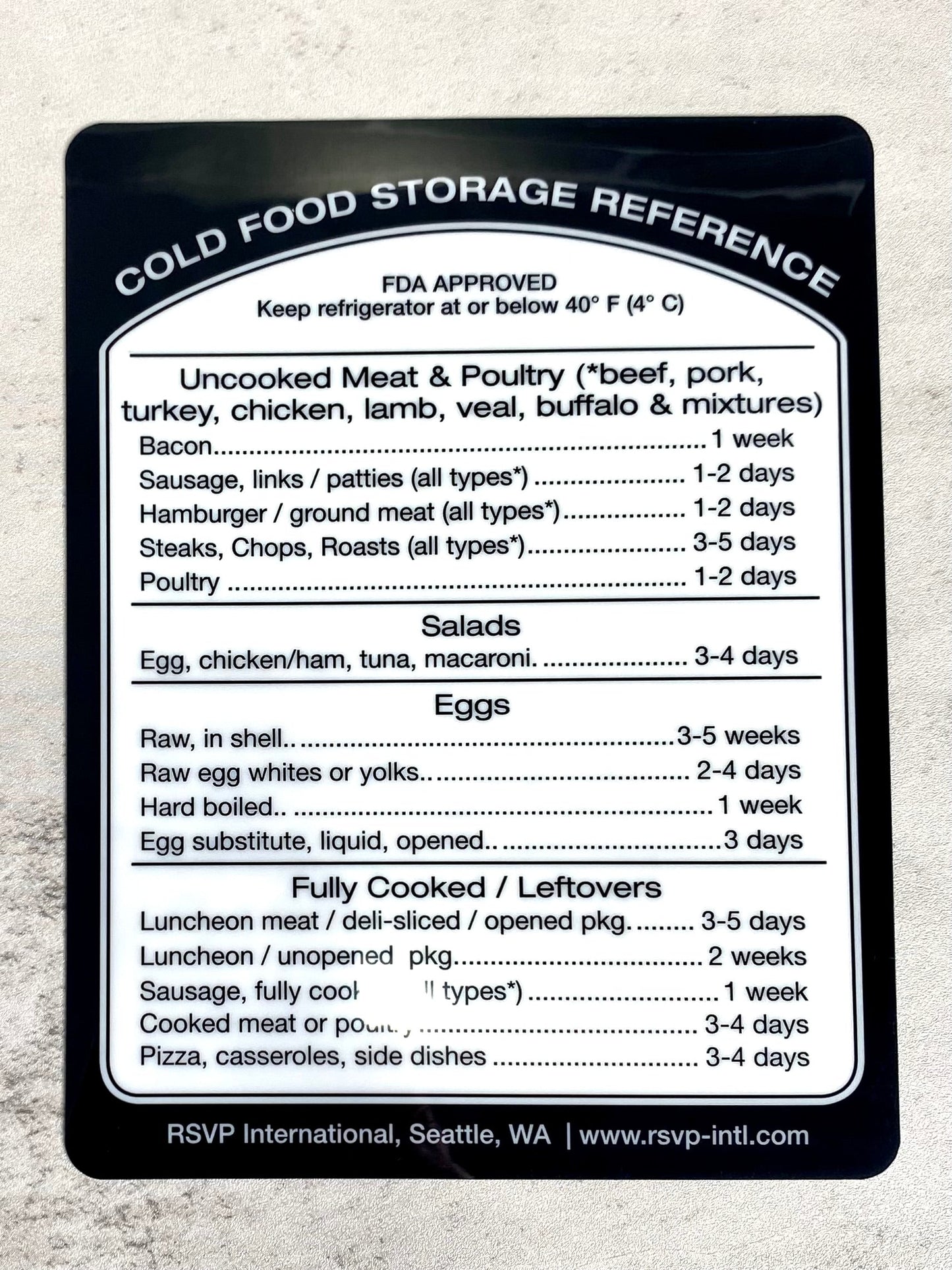 Removable Cold Storage Label