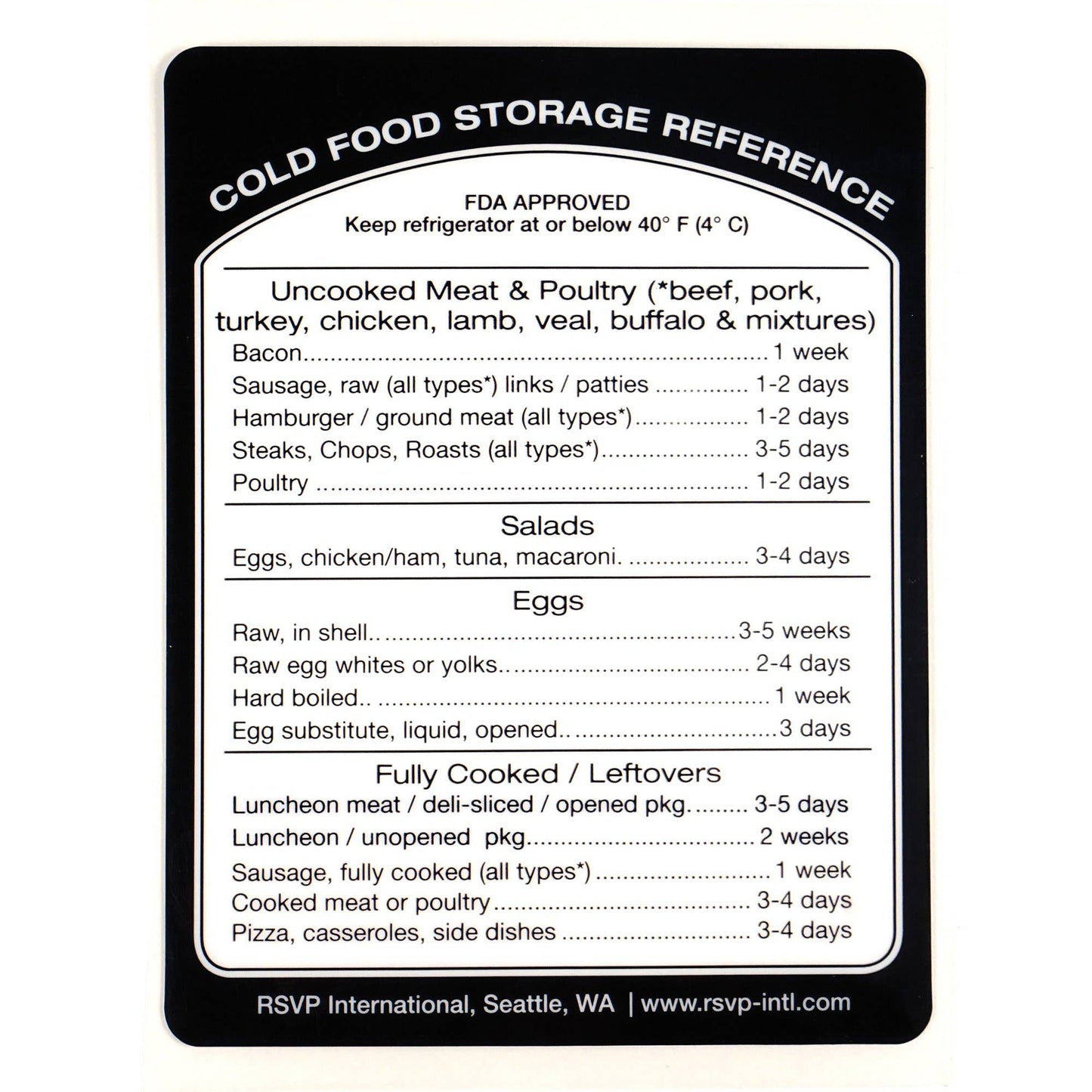 Removable Cold Storage Label