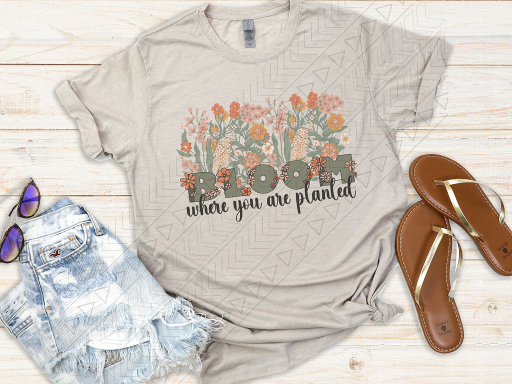 Bloom Where You Are Planted (Boho Floral) Shirts & Tops