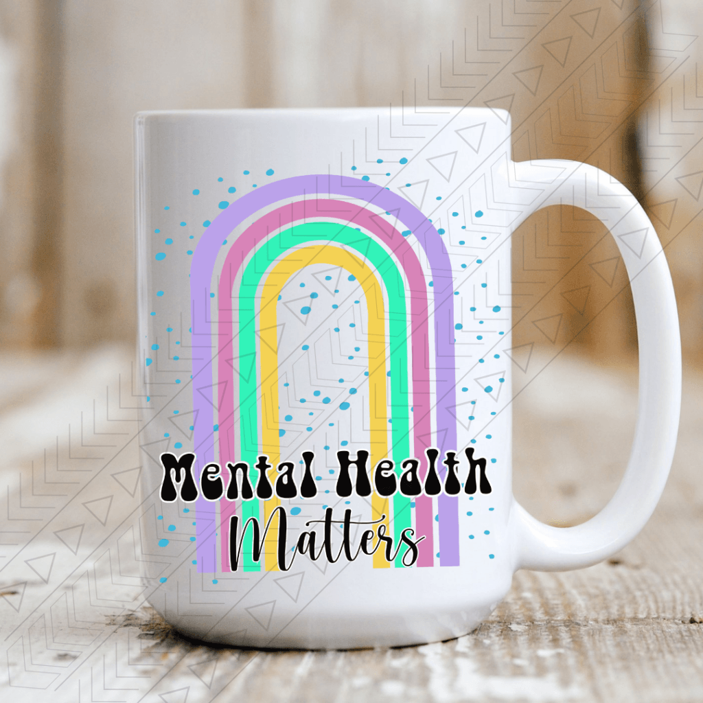 Mental Health Matters Rainbow Ceramic Mug 15Oz Mug