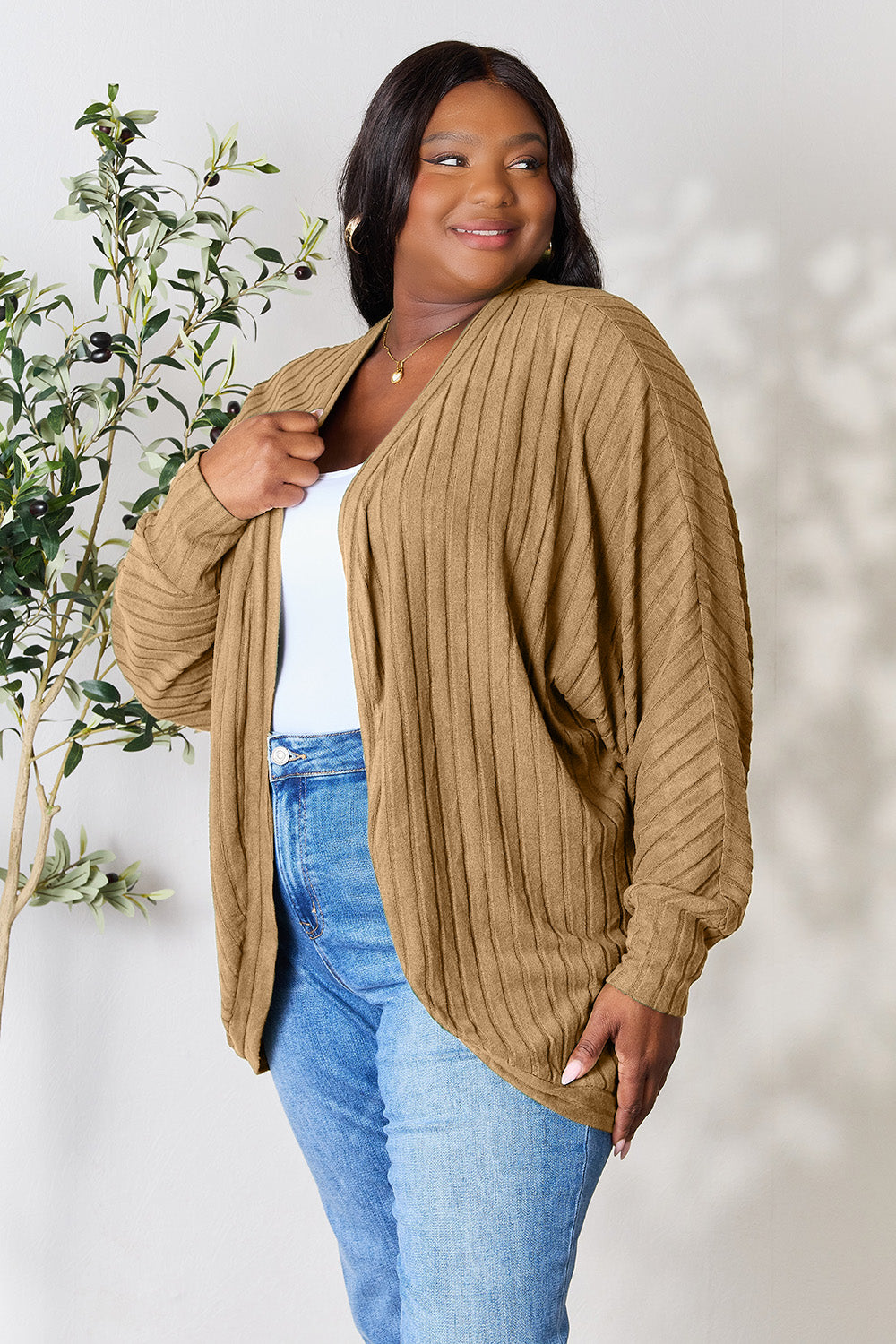 Ribbed Cocoon Cardigan