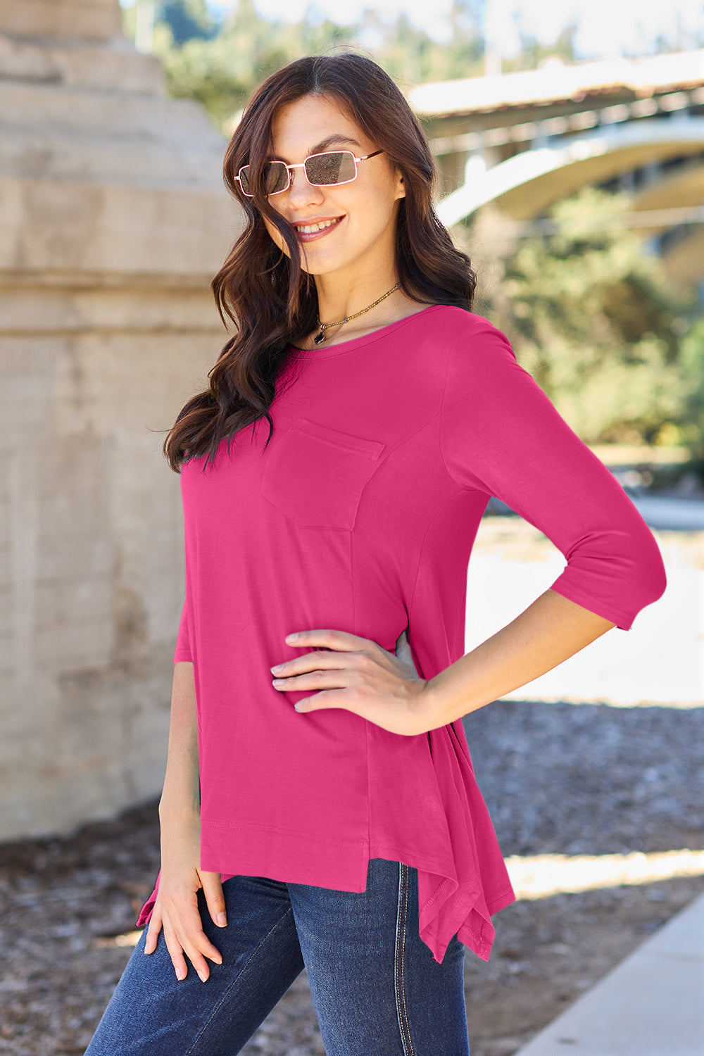 Round Neck Pocketed T-Shirt