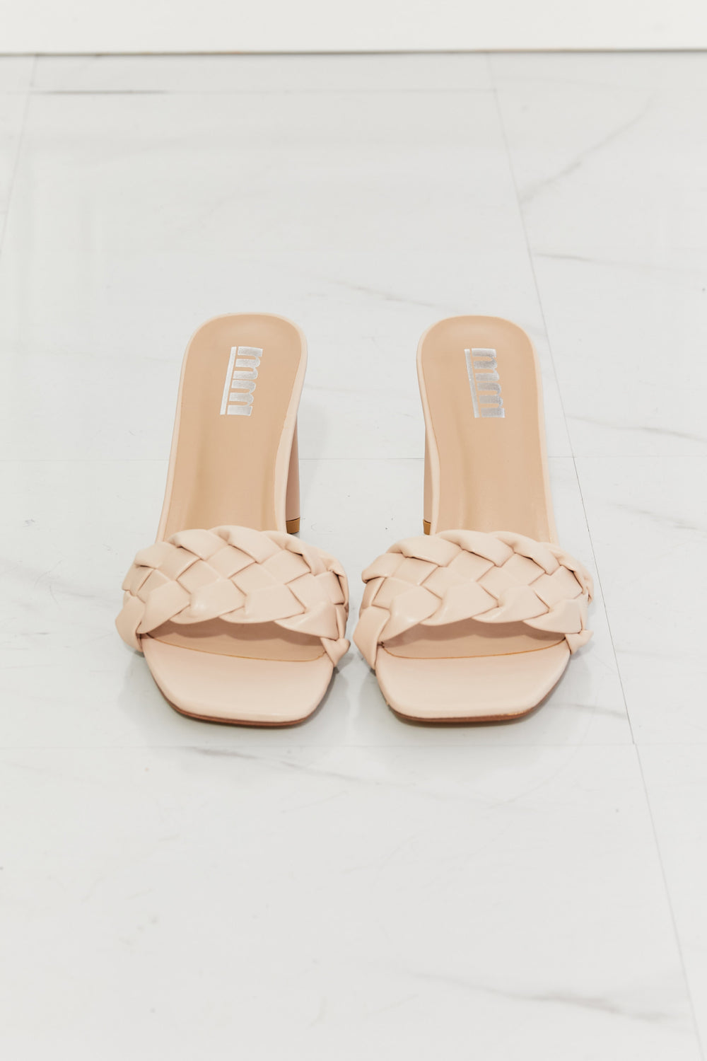 Top of the World Braided Block Heel Sandals in Beige